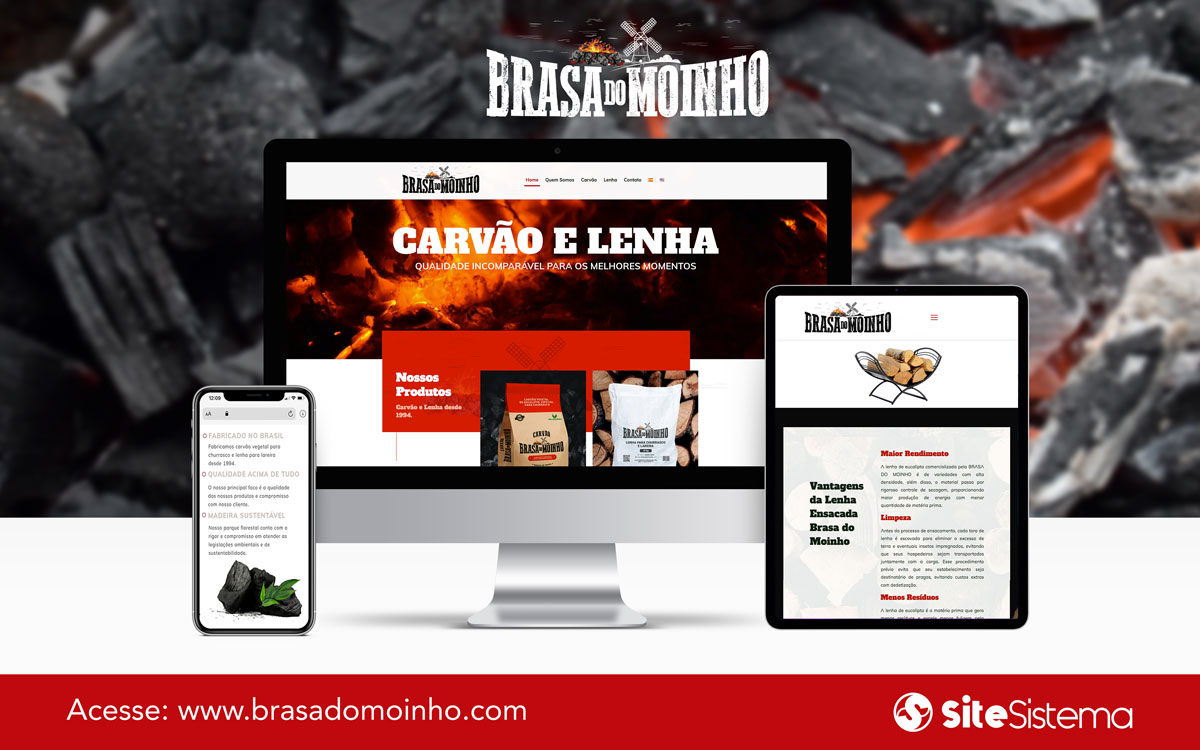Site Brasa do Moinho Carvão e Lenha