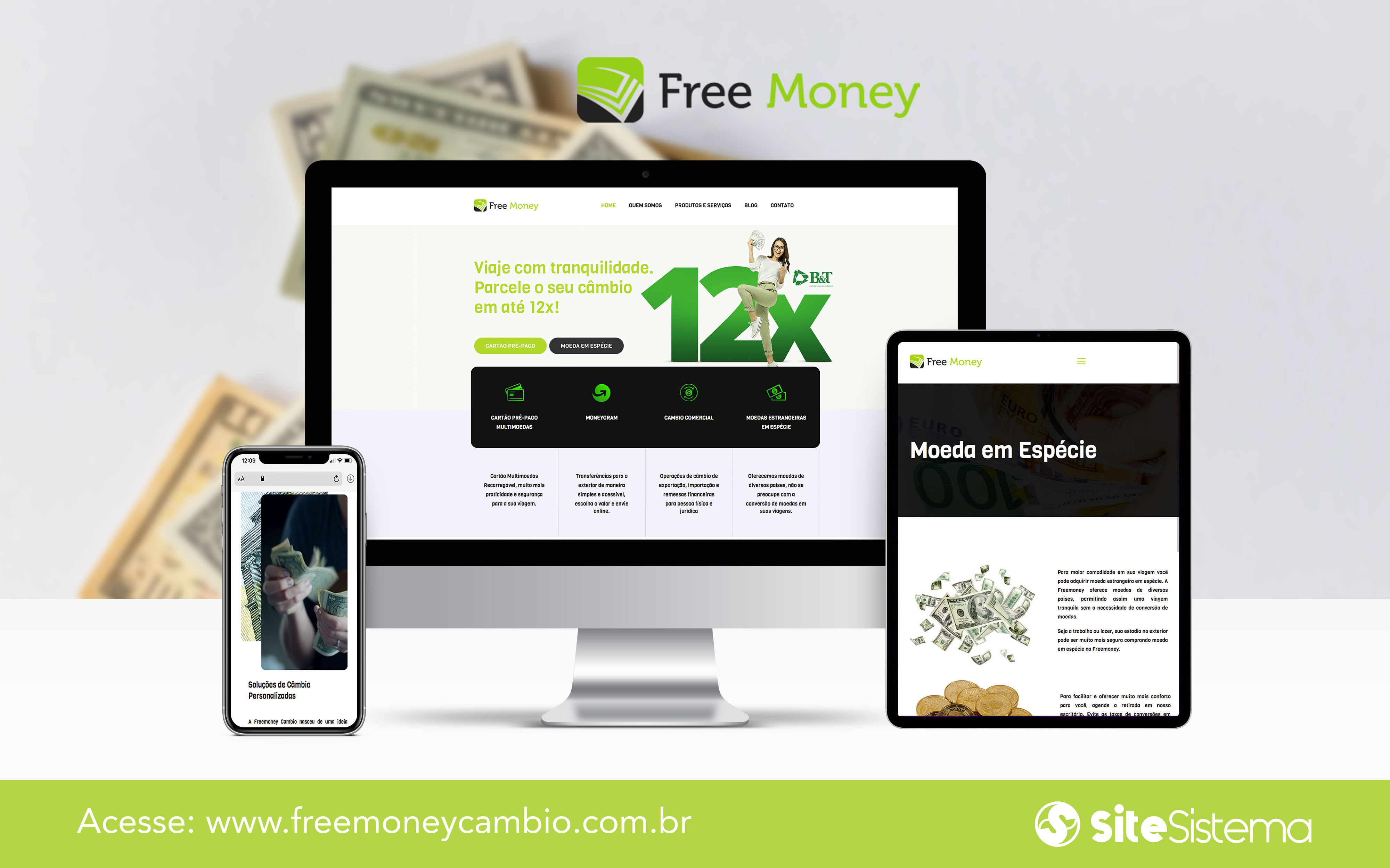 Site FreeMoney Casa de Câmbio de Moedas