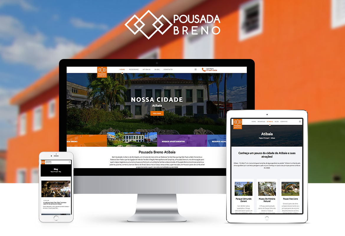 Site e Logo Pousada Breno Atibaia