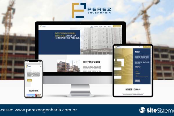 Site e Logo Perez Engenharia